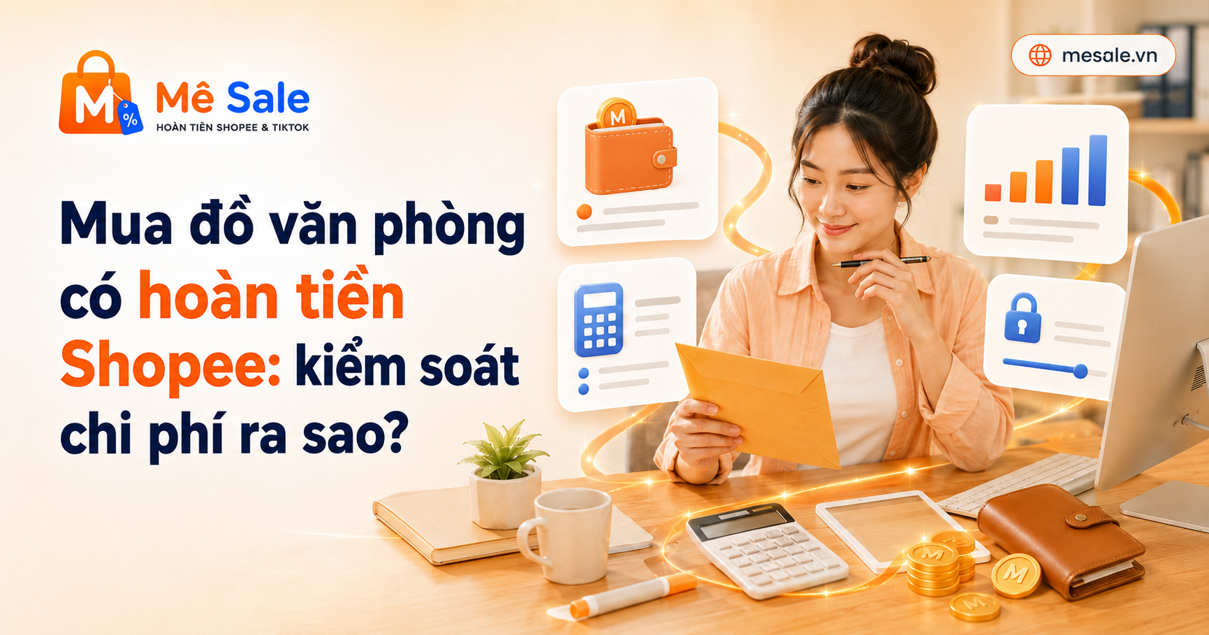 Mua đồ văn phòng có hoàn tiền Shopee: kiểm soát chi phí ra sao?