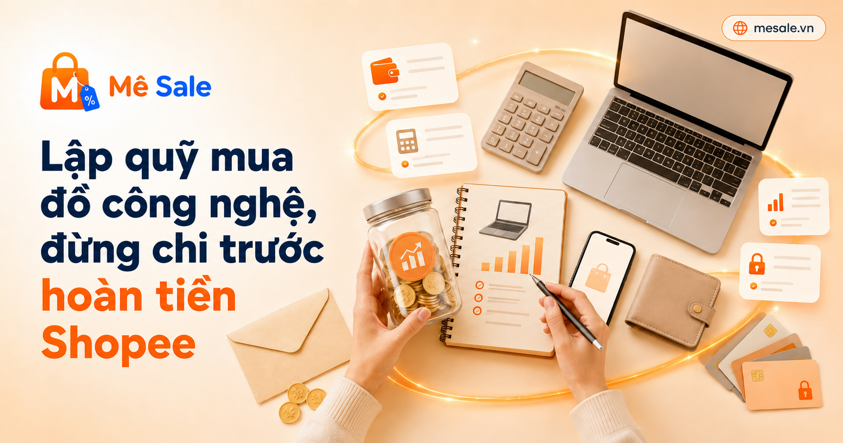 Lập quỹ mua đồ công nghệ, đừng chi trước hoàn tiền Shopee