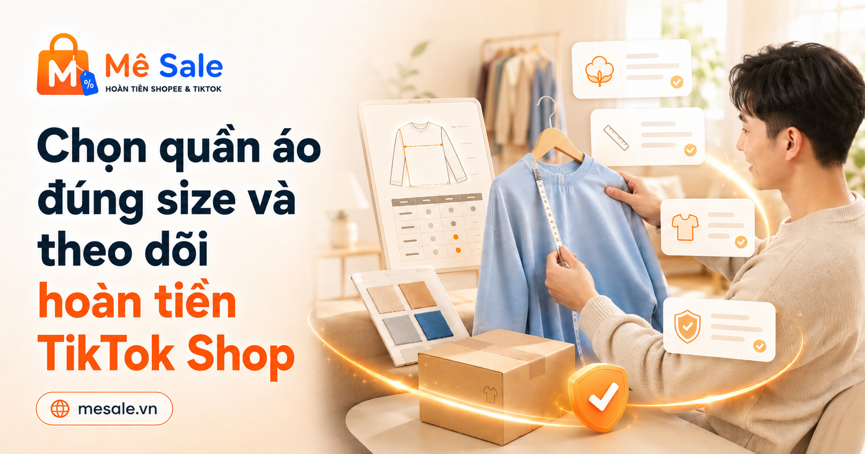 Chọn quần áo đúng size và theo dõi hoàn tiền TikTok Shop
