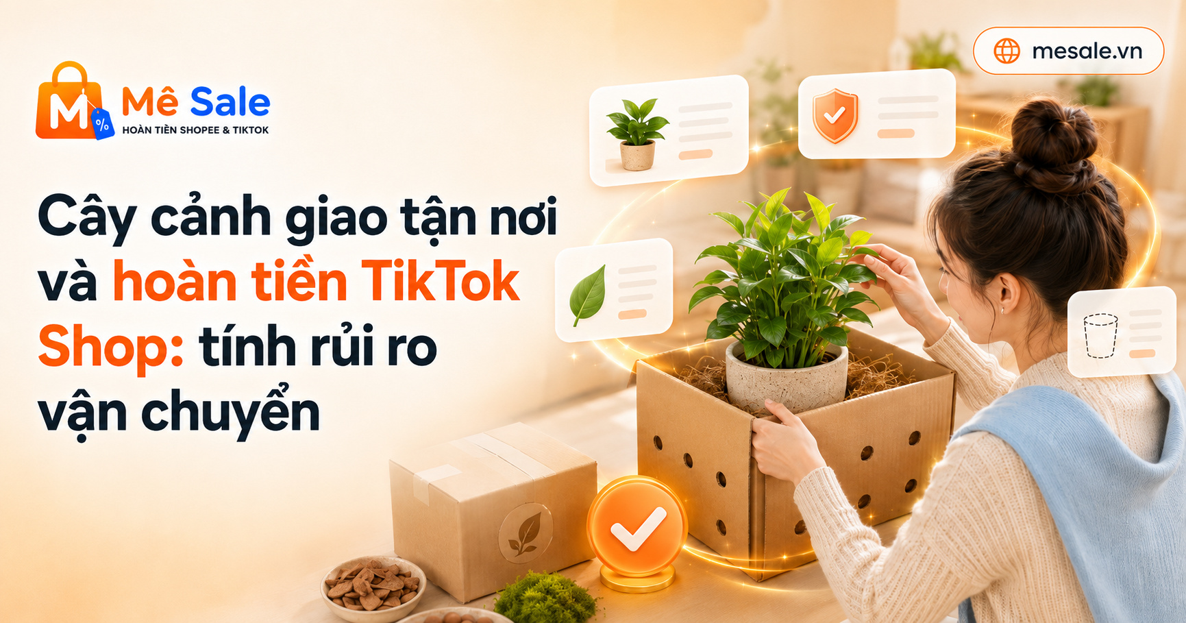 Cây cảnh giao tận nơi và hoàn tiền TikTok Shop: tính rủi ro vận chuyển
