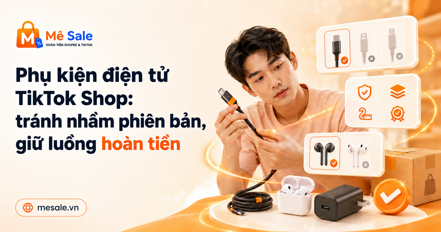 Phụ kiện điện tử TikTok Shop: tránh nhầm phiên bản, giữ luồng hoàn tiền