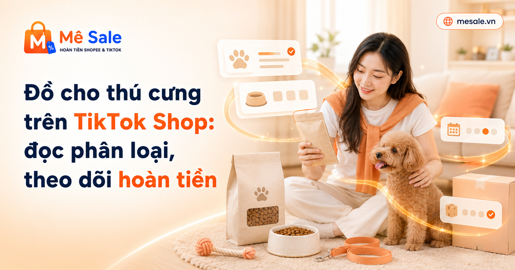 Đồ cho thú cưng trên TikTok Shop: đọc phân loại, theo dõi hoàn tiền