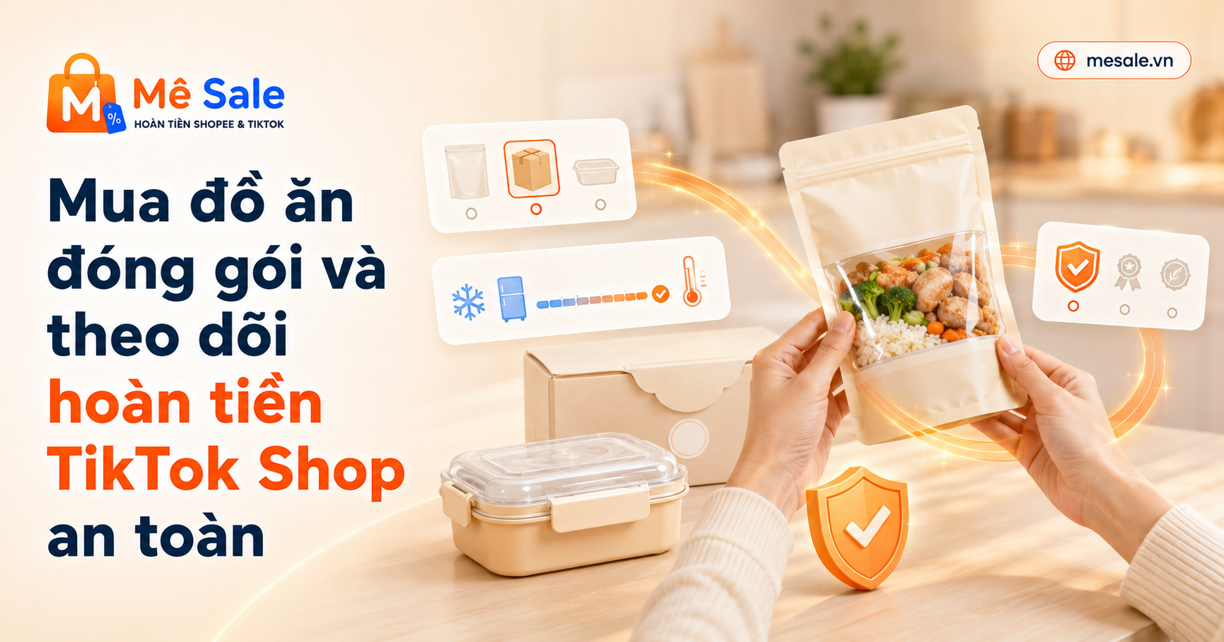 Mua đồ ăn đóng gói và theo dõi hoàn tiền TikTok Shop an toàn