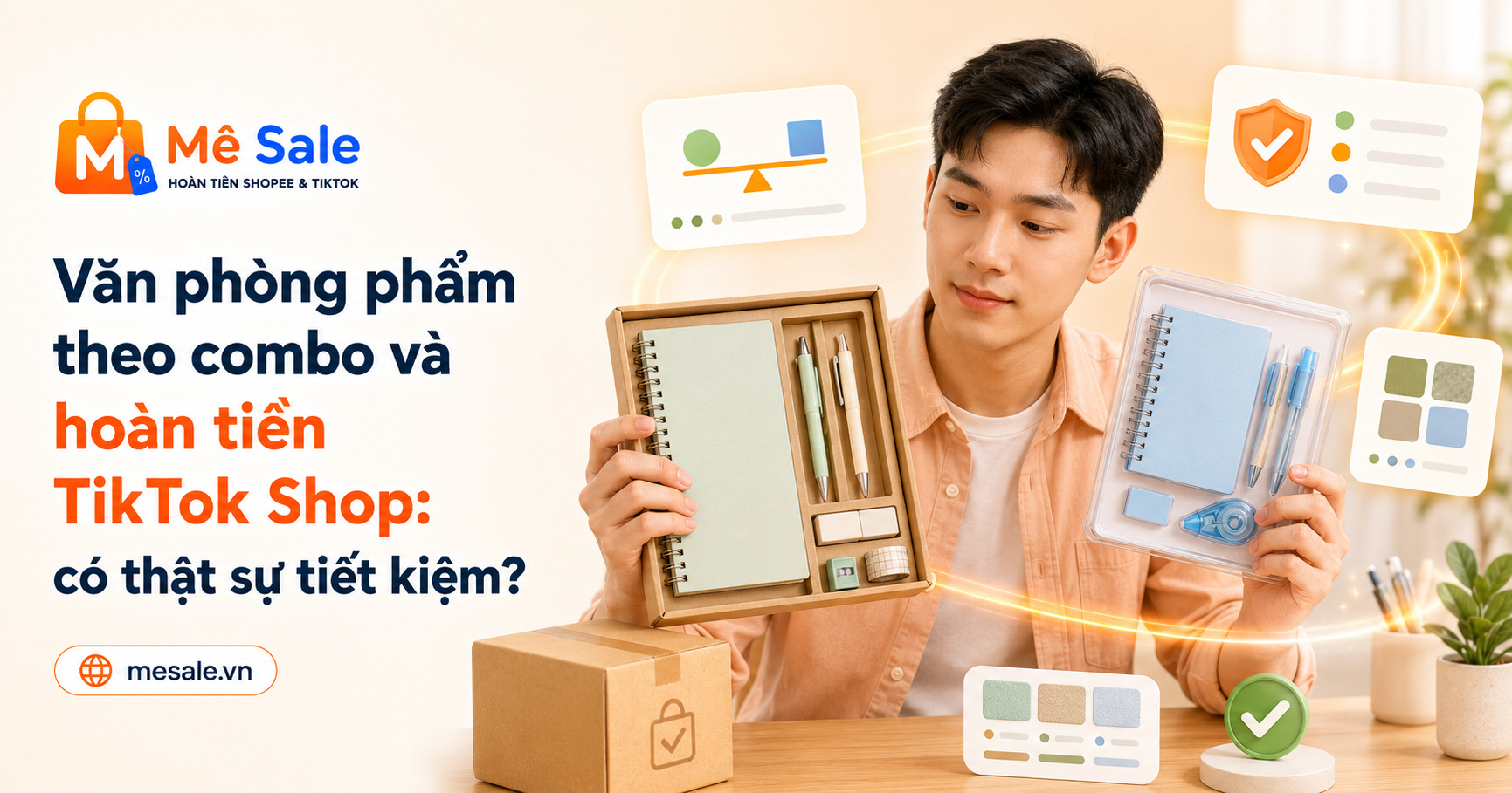 Văn phòng phẩm theo combo và hoàn tiền TikTok Shop: có thật sự tiết kiệm?