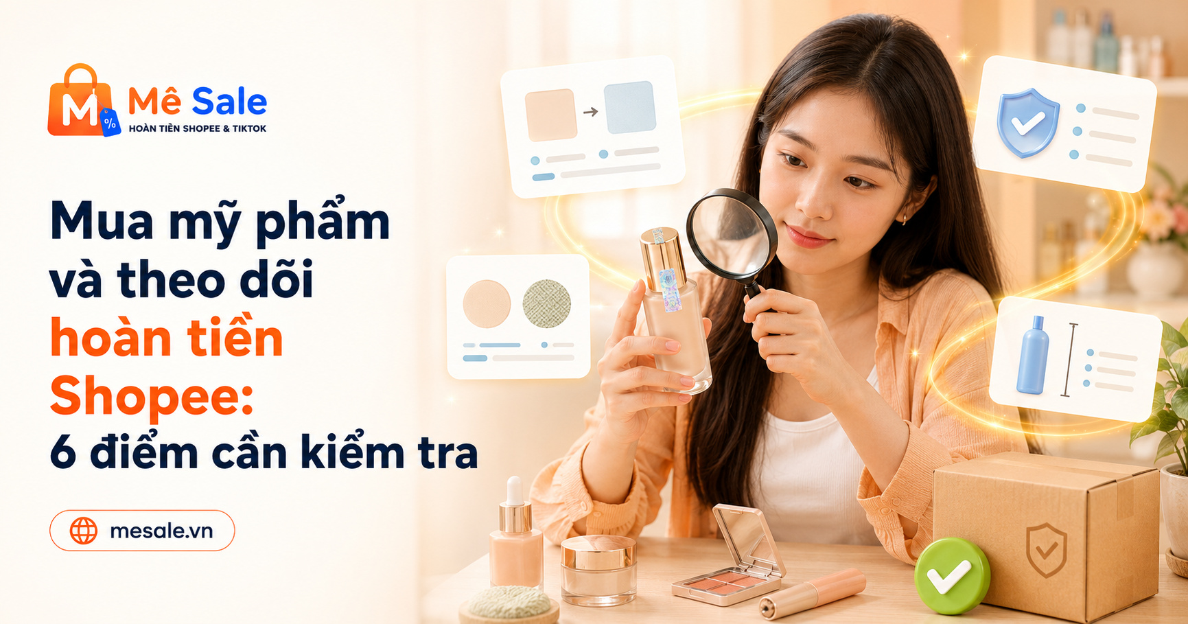 Mua mỹ phẩm và theo dõi hoàn tiền Shopee: 6 điểm cần kiểm tra