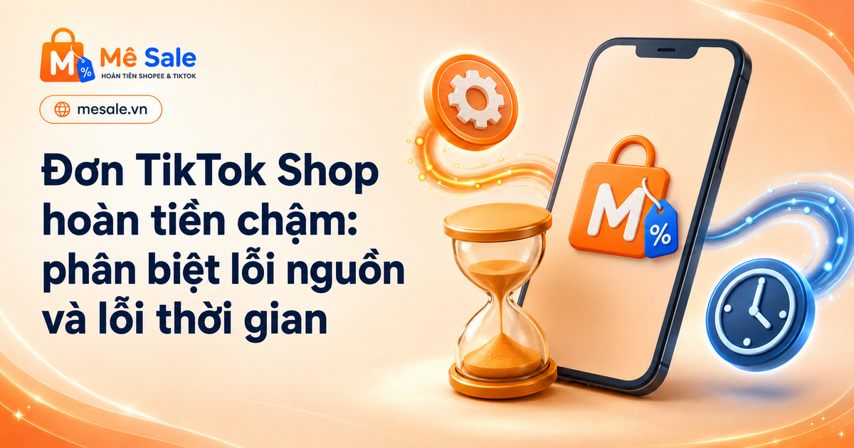 Đơn TikTok Shop hoàn tiền chậm: phân biệt lỗi nguồn và lỗi thời gian
