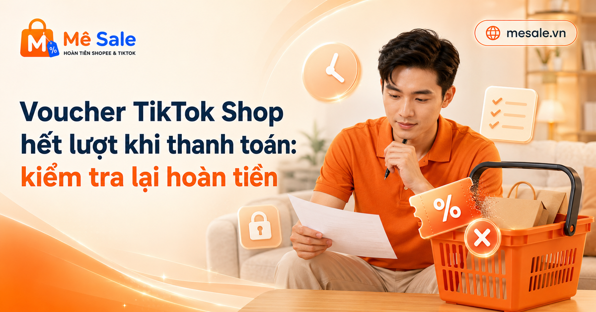 Voucher TikTok Shop hết lượt khi thanh toán: kiểm tra lại hoàn tiền