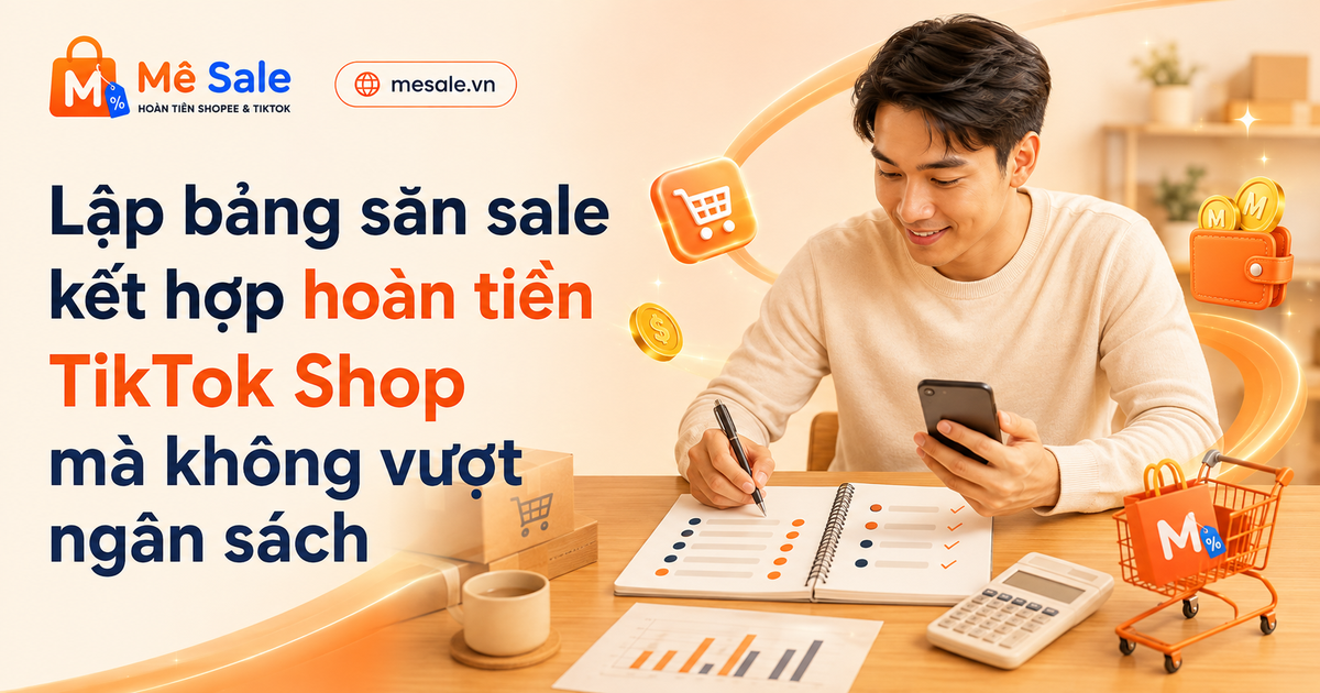 Lập bảng săn sale kết hợp hoàn tiền TikTok Shop mà không vượt ngân sách