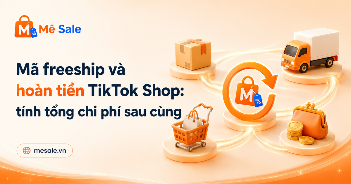 Mã freeship và hoàn tiền TikTok Shop: tính tổng chi phí sau cùng