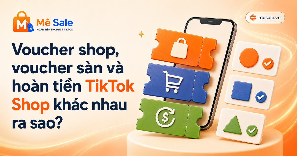 Voucher shop, voucher sàn và hoàn tiền TikTok Shop khác nhau ra sao?