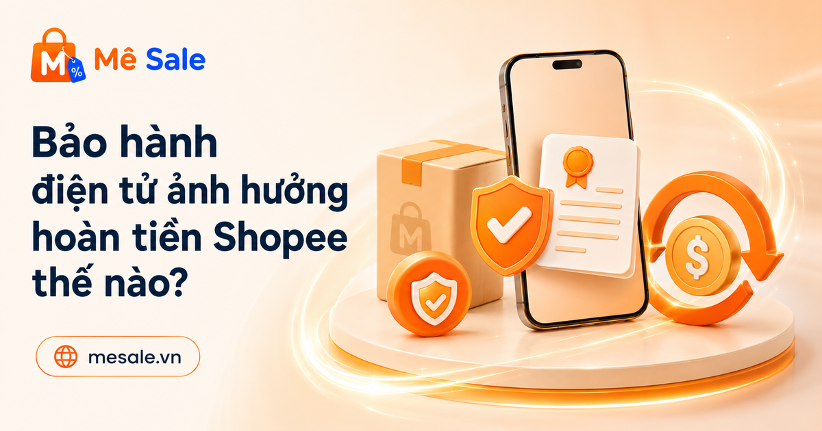 Bảo hành điện tử ảnh hưởng hoàn tiền Shopee thế nào?