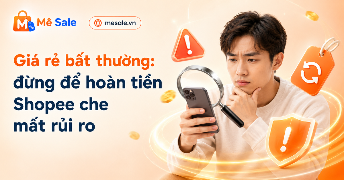 Giá rẻ bất thường: đừng để hoàn tiền Shopee che mất rủi ro