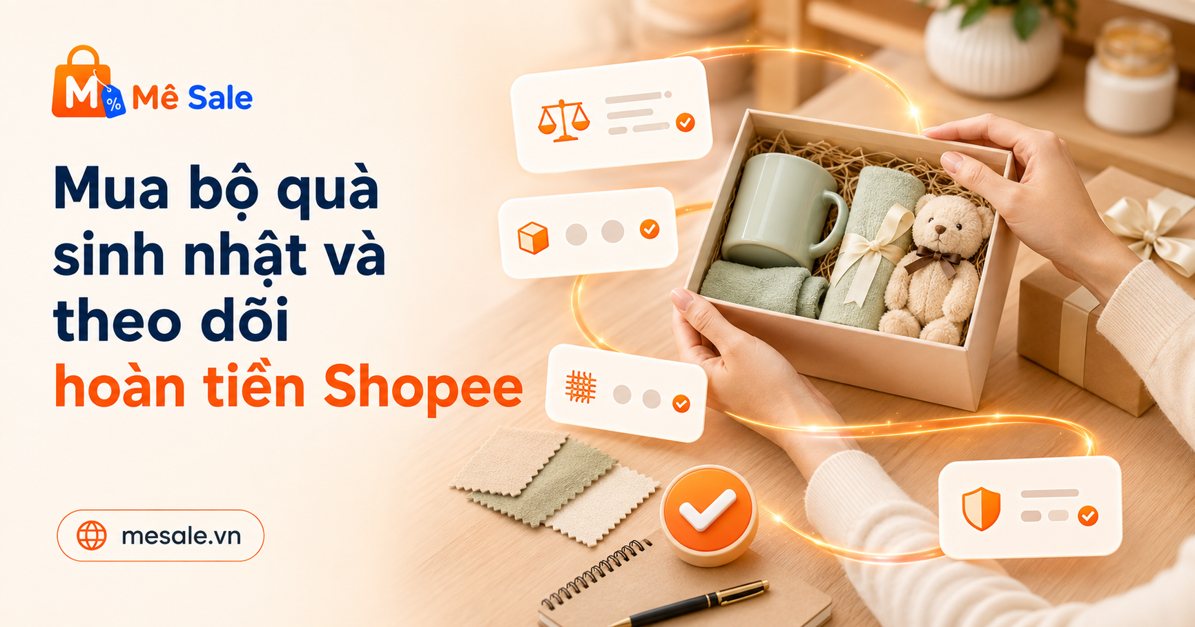Mua bộ quà sinh nhật và theo dõi hoàn tiền Shopee