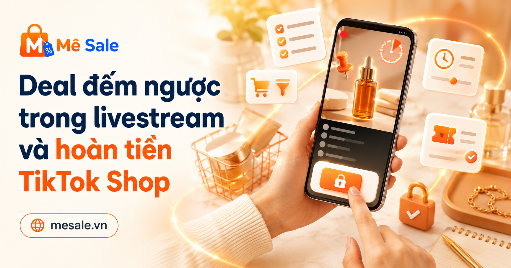 Deal đếm ngược trong livestream và hoàn tiền TikTok Shop