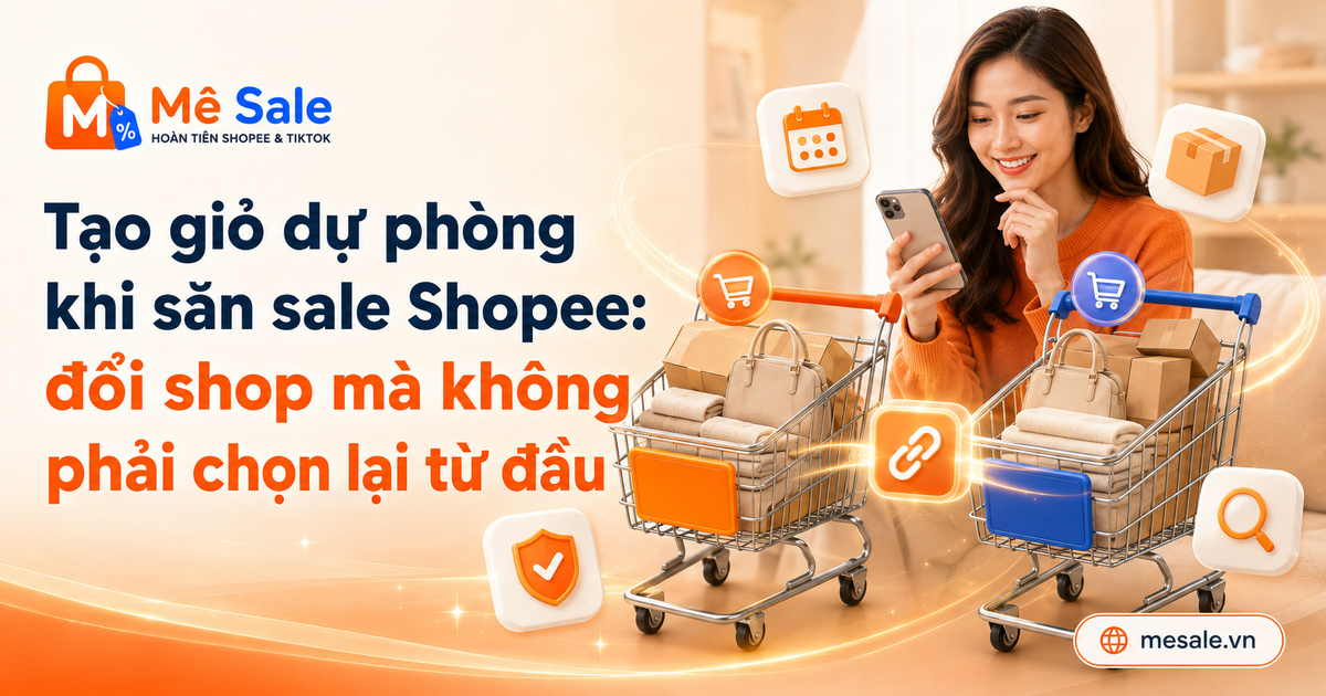 Tạo giỏ dự phòng khi săn sale Shopee: đổi shop mà không phải chọn lại từ đầu